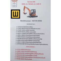 Zestaw serwisowy ( naprawczy ) KUBOTA KX 91-3 / KX 101-3 / U35-3 W27CK00002