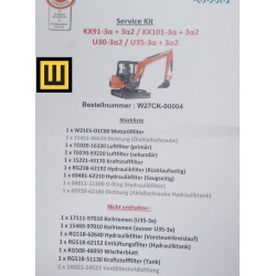 Zestaw serwisowy KUBOTA KX 91-3a 3a2 / KX 101-3a 3a2 / U30-3a2 / U35-3a 3a2U30-3a2 / U35-3a / U35-3a2 W27CK00004