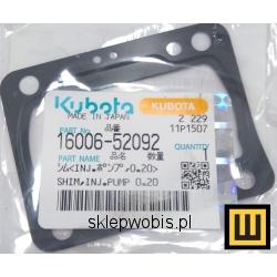 Podkładka pompy wtryskowej Kubota KX019-4 0,200 mm 1600652092