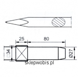 Szpicak 27x80 450mm WACKER EH23, BH 23, BHF 30  Numer katalogowy: 740600450