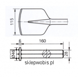 Łopatka 28x160 s 115/280 mm Numer katalogowy: 912545